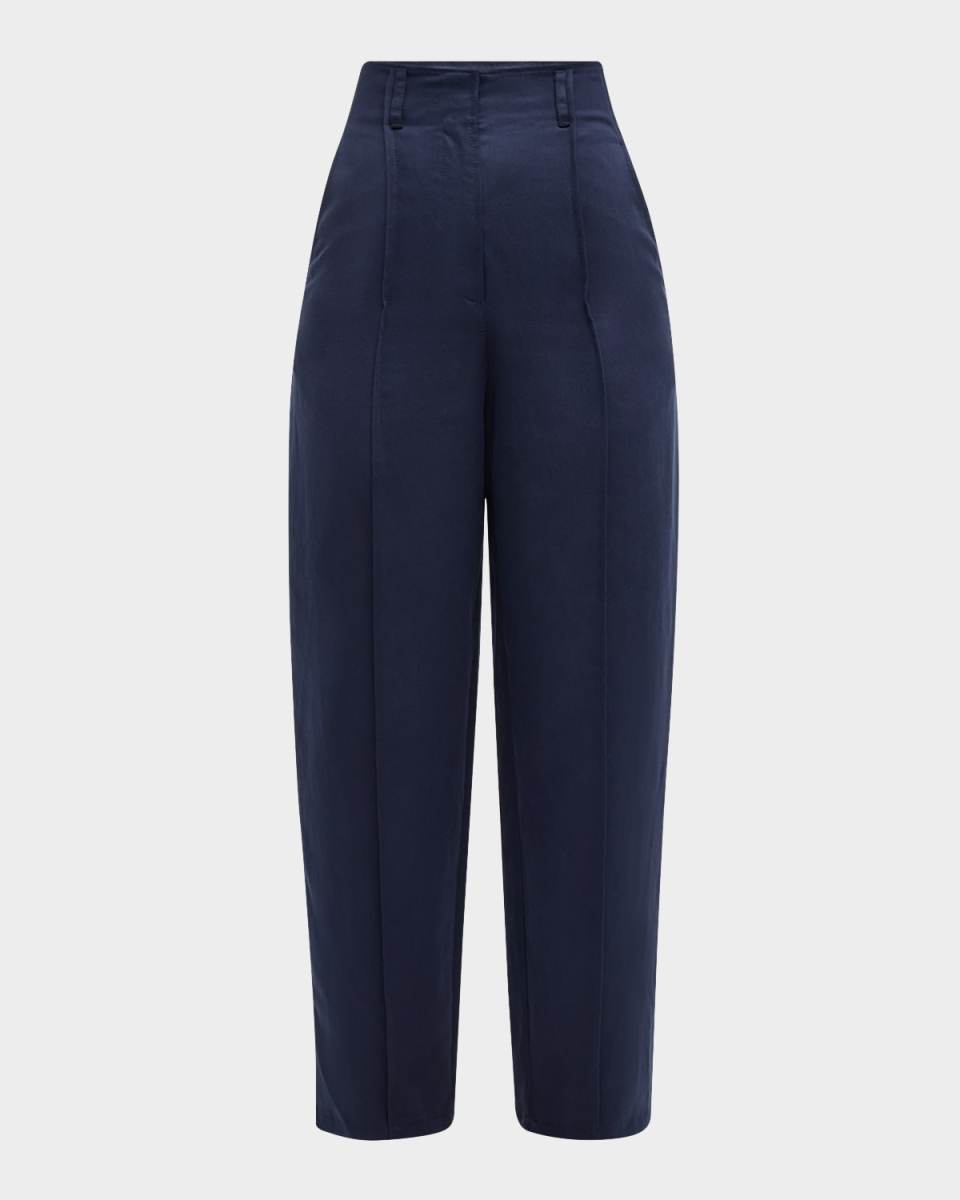 Lielle High-Rise Tapered Pintuck Pants